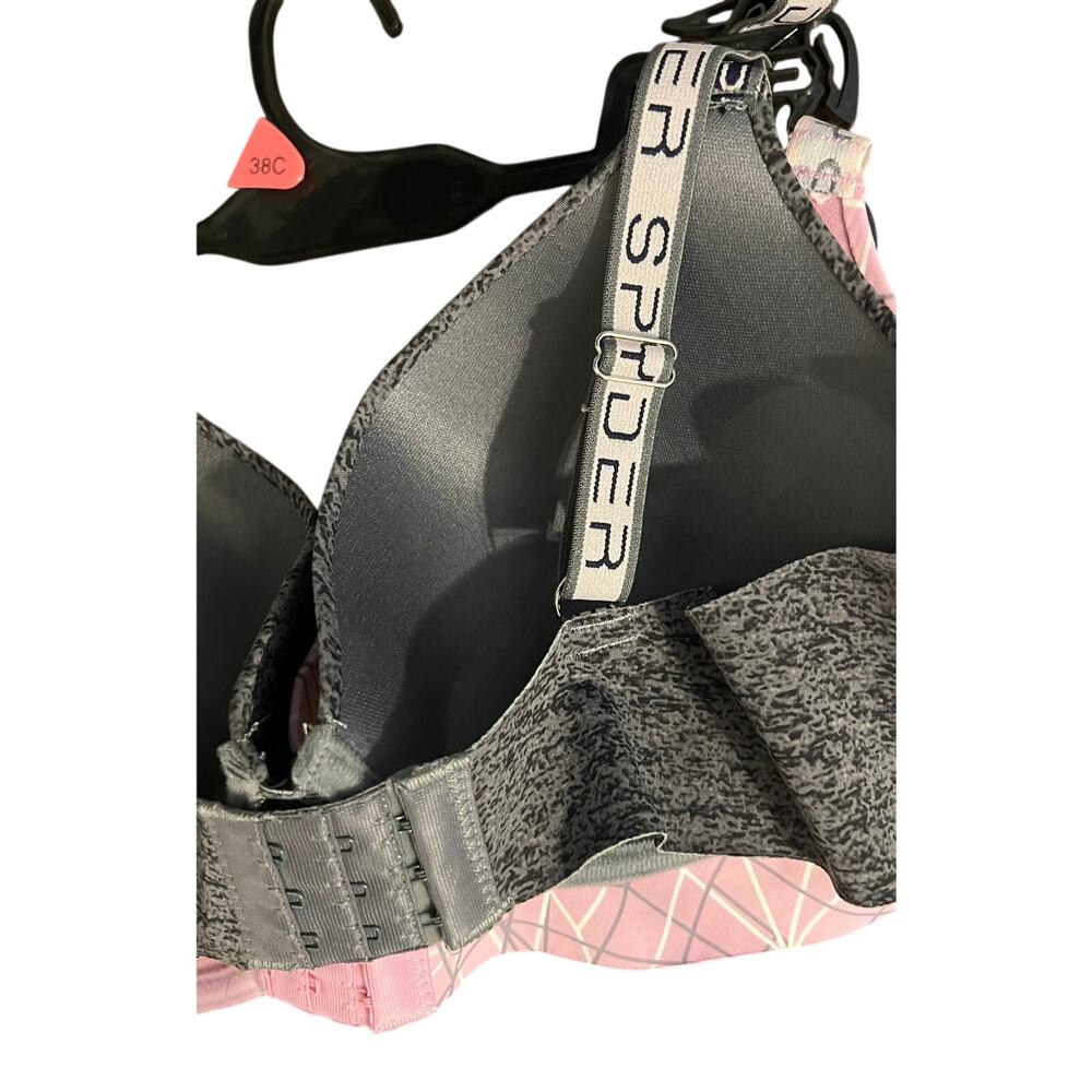 Spyder 2-Pack Laser-Cut Push-Up Bras Pink & Heather Grey Everyday Athletic 38C - Picture 12 of 13